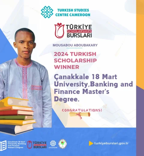  Mousabou Aboubakary,winner of the 2024 Turkiye government Scholarship. 