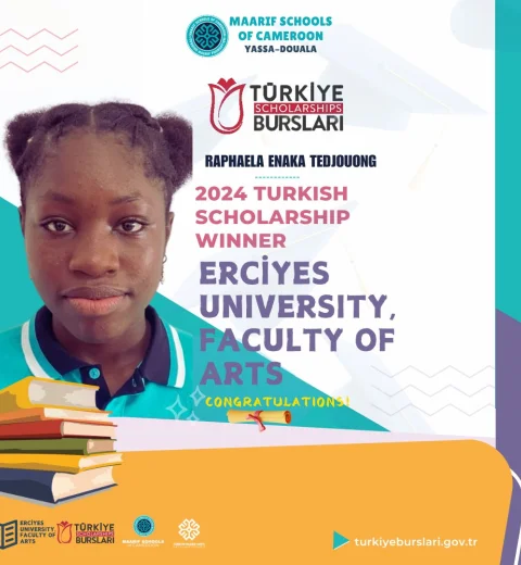  Raphaela ENAKA TEDJOUONG  winner of the 2024 Turkiye government Scholarship.